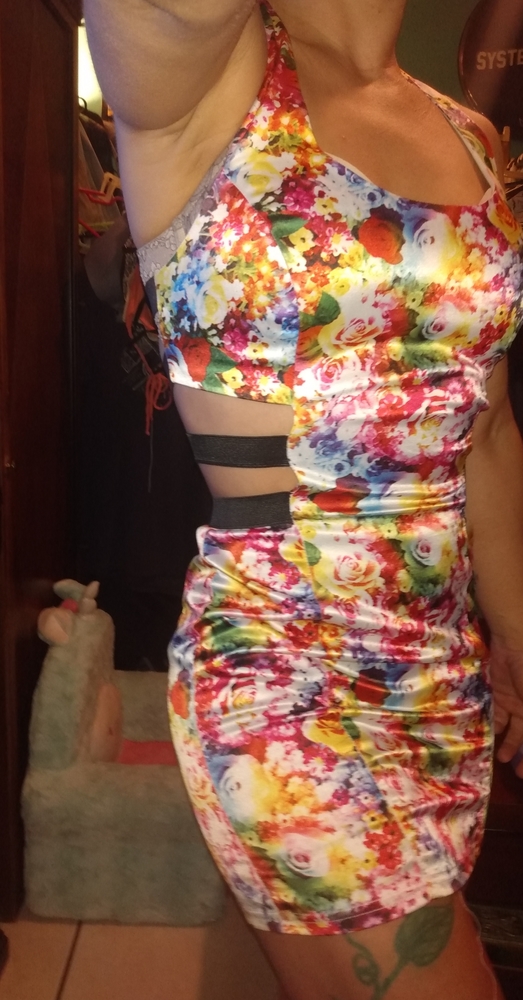 Mustard Seed Cut Out Strappy Floral Silky Dress